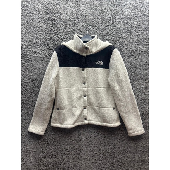 The North Face Jackets & Blazers - The North Face‎ Gemma Fleece Hooded Sherpa Jacket White Black Womens Size M